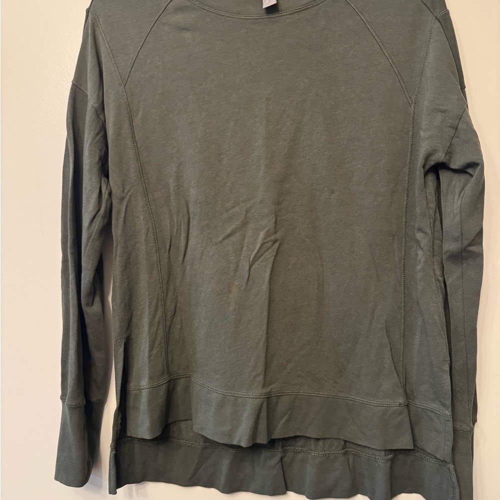 Sweaty Betty Green After Class Long Line Crewneck Size S Athleisure Comfy Cozy
